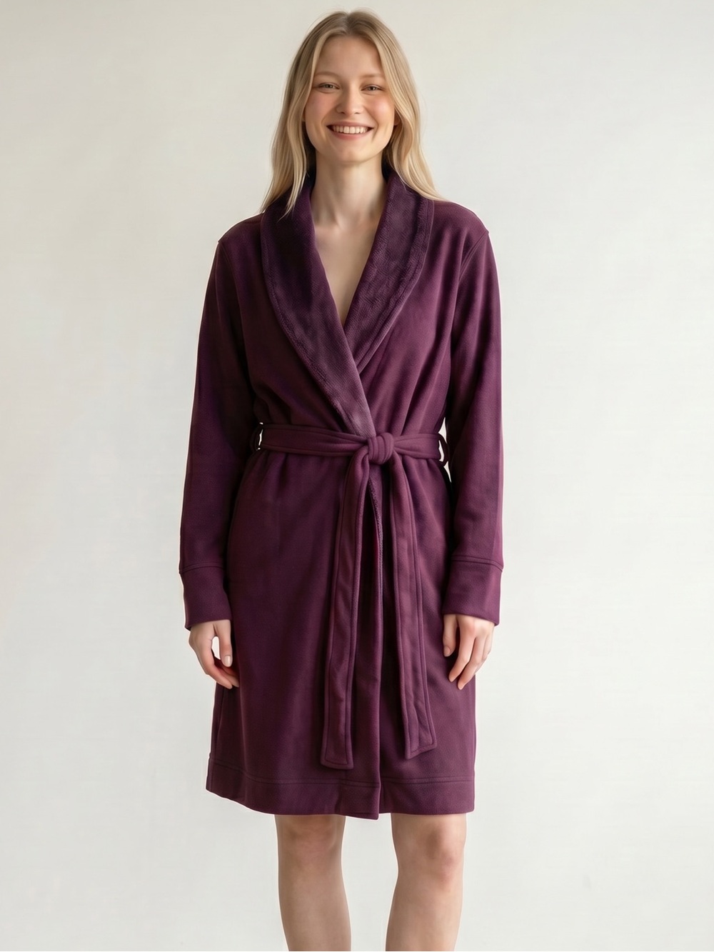 UGG‎ Plush Wrap Robe Purple Belted Lounge Robe Large Cozy Soft Loungewear
